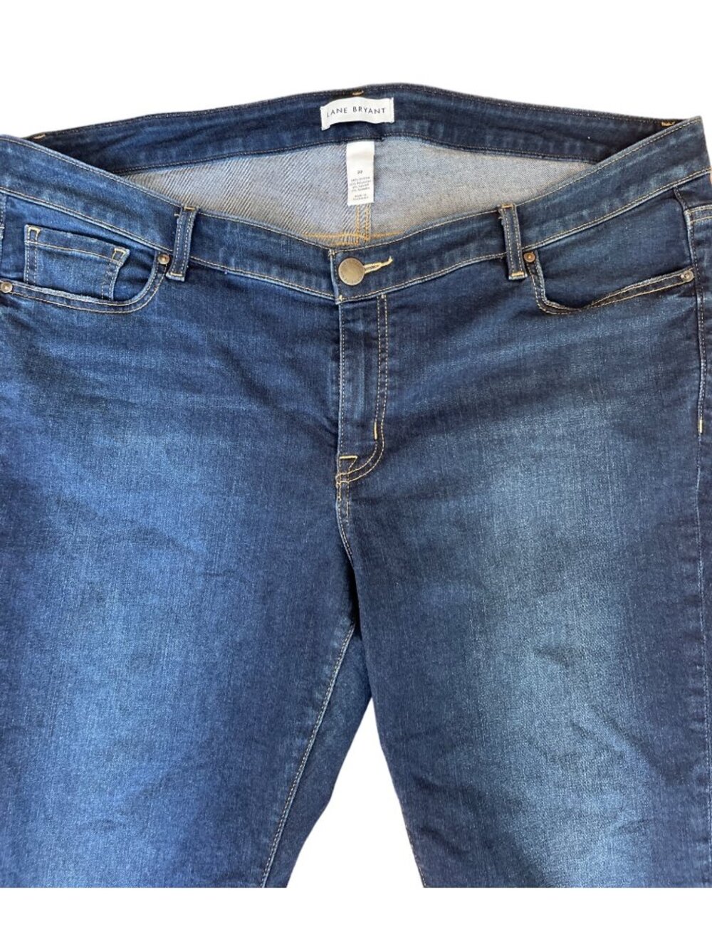 Lane Bryant Cropped Denim Jeans Women's 22 Dark Wash Blue Casual Stretch - Picture 2 of 6